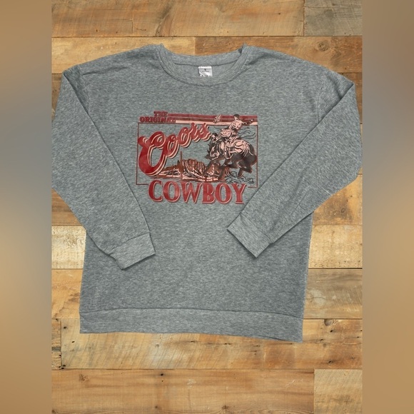 Unisex sweater crewneck the original Coors cowboy. Size small - Picture 1 of 2